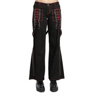Women's Chains Black Handmade Power Pant Rhinestones Gothic Punk Emo Pants Strap